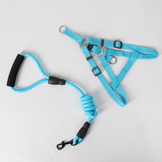 Pet Vest Harness with Leash Step-in Adjustable Quick Release Buckle Escape-proof Small Large Cat Dog Puppy Chest Harness Traction Rope Pet Supplies