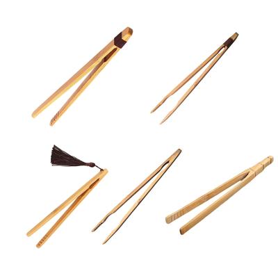 Conjunto de 2 Pinças de Bambu Utensílios de Madeira Ferramenta de Servir de Bambu Pinças para Alimentos Utensílios de Chá Adequado para Saladas e Lanches