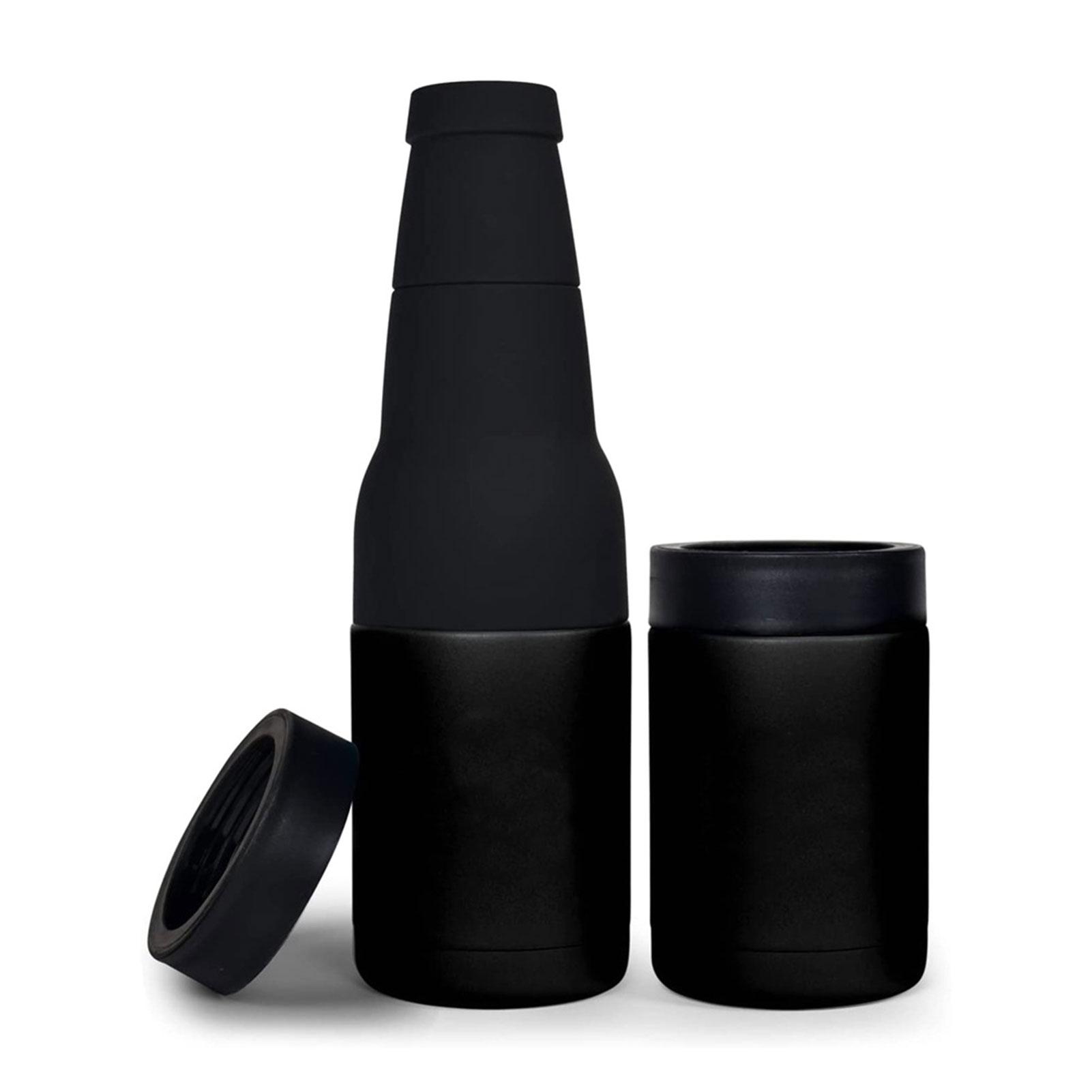 

Держатель для пивных банок/бутылок из нержавеющей стали с открывалкой 3 в 1 Пивная бутылка с двойными стенками и вакуумной изоляцией для охлаждения пивных банок Бар 301-400ml чёрный