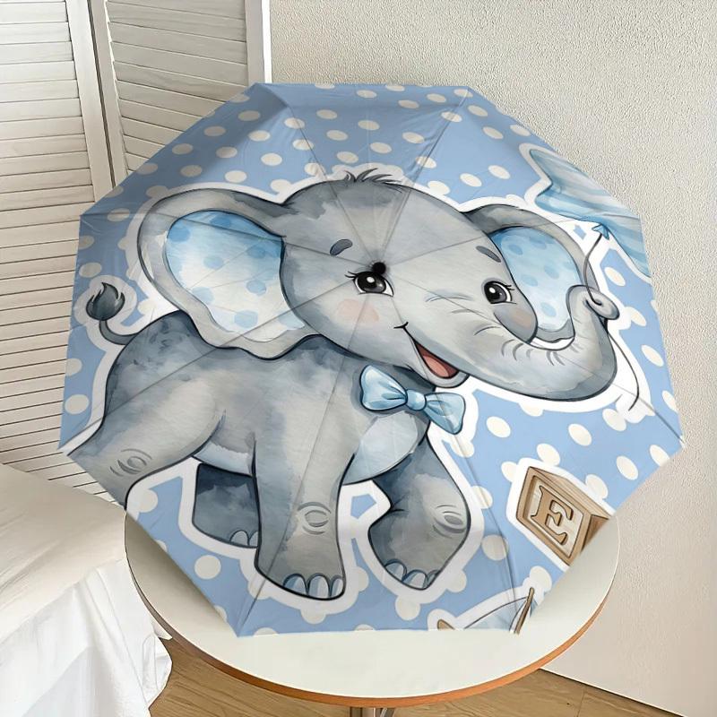 1PC Elephant Umbrella-8-Rib Reinforced, Automatic Open, Lightweight & Durable, Fashion Accessory for Outdoor, H0416