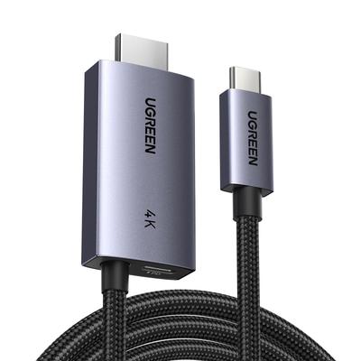 UGREEN USB C To HDMI Converter Cable with 100W PD Fast Charging Thunderbolt Type C To HDMI Compatible with iPhone 16 Pro Galaxy and 2M 4K@60Hz Port,