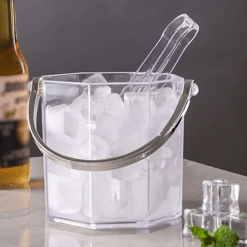 ZISIZ Acrylic Ice Bucket with Handle