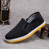 Old Beijing cloth shoes breathable casual shoes shallow mouth flat bottom beef tendon soft sole work shoes non-slip one-pedal black cloth shoes men