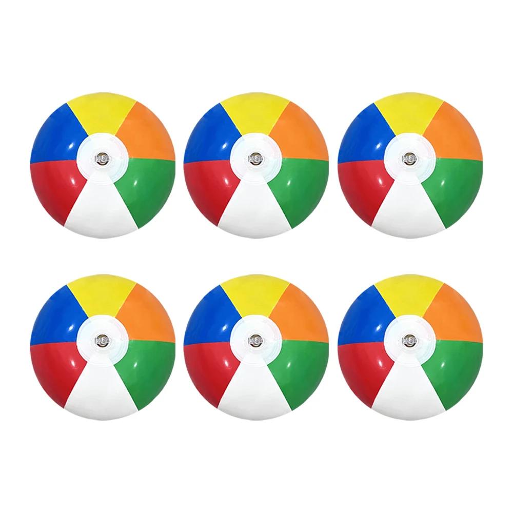 

6 шт. Різнокольорові надувні пляжні м ячі Літній відпочинок Басейн Вечірка Ігрові м ячі Літня вечірка та Водні види спорту