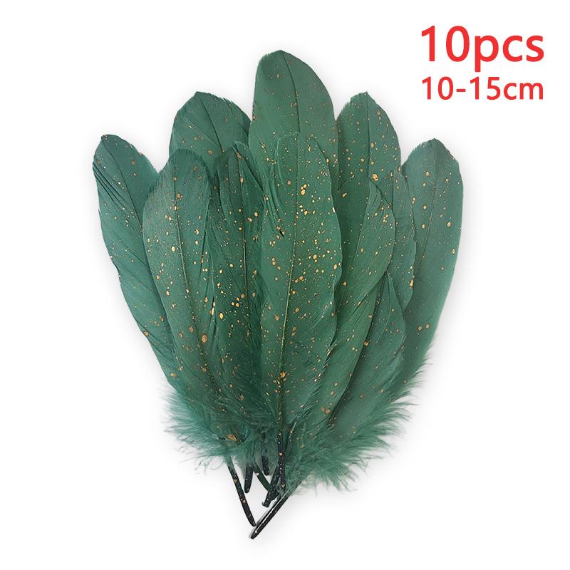 10-15cm Black White Gold Blue Green Feathers For Crafts Hat Plumas Long Decoration Big Small Trim Accessories Flower Goose 10pcs