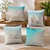 Beach And Ocean Theme Cushion Cover Durable Hypoallergenic Organic Linen Pillow Cover Short Size Washable Skin-Friendly