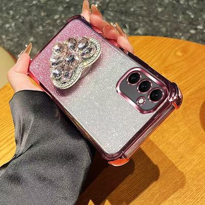 Custodia per Telefono per Samsung Galaxy A17 A07 S25 S24 Ultra S23 S20 S21 FE S22 Plus Diamante Glitterato Cuore Custodia Cover con Supporto Antiurto