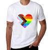 Progress Pride Flag Heart Watercolor Progress Pride Flag Pride Heart Tshirt Comfortable Daily Wear Tee