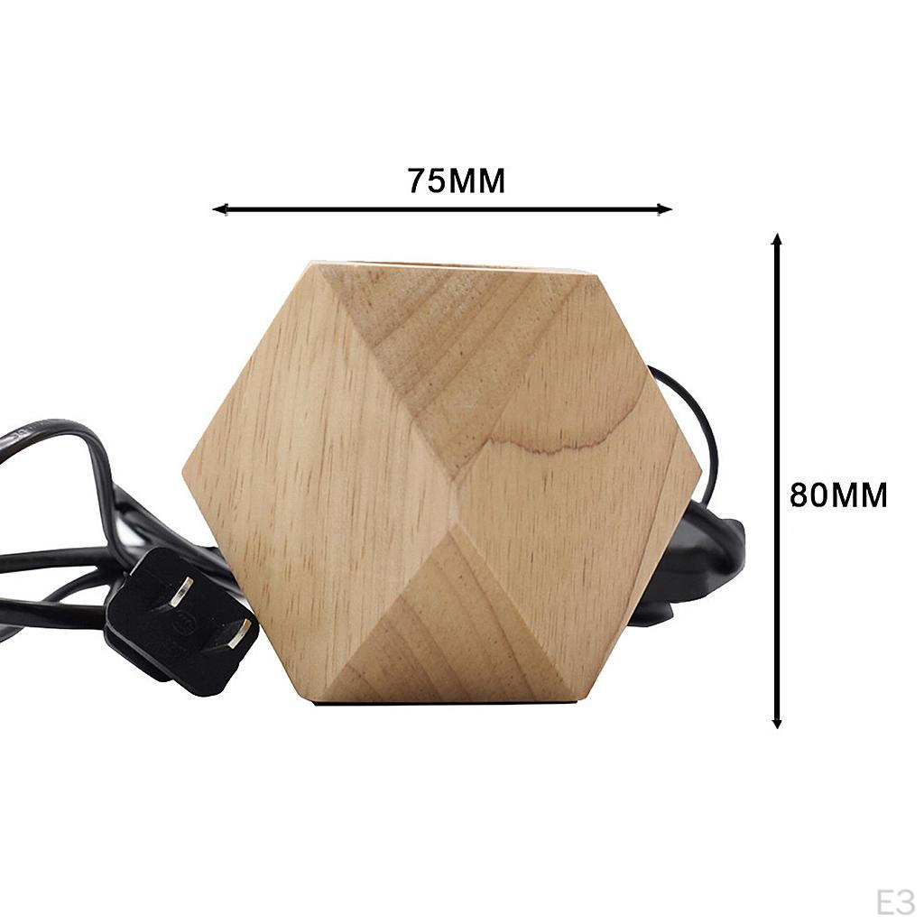 Industrial Wood Desk Lamp E27 Bulb Base Living Room Night Lights