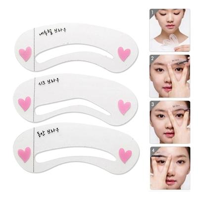 3/6 Stück Langlebige Augenbrauen-Assistenten-Schablone Zeichenkarte Augenbrauen-Make-Up-Schablone