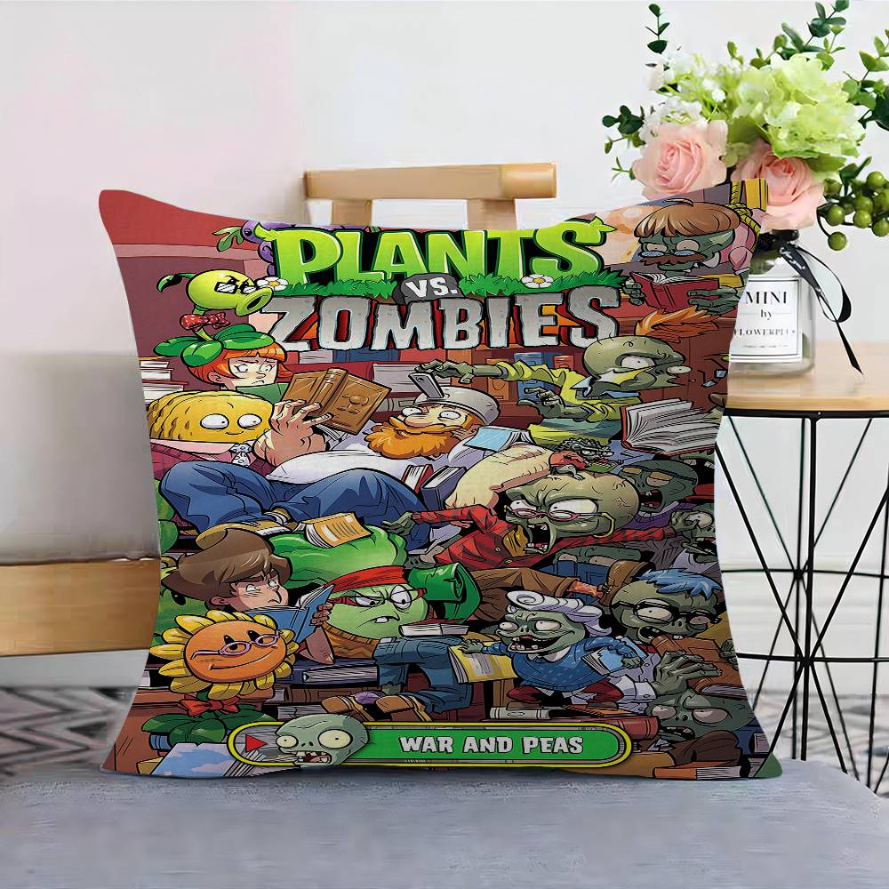 Classic Game P-Plants Vs Z-Zombies Lucky Dragon Pillow Cover Sofa Cushion Cover Home Room Decoration Children Gift
