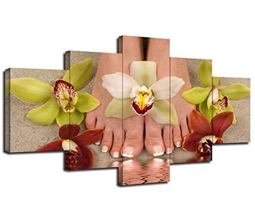 5 sztuk zdrowie uroda Spa masaż twarzy Salon ściana z obrazami ozdoby do dekoracji wnętrz plakaty płótno malarstwo akcesoria do salonu