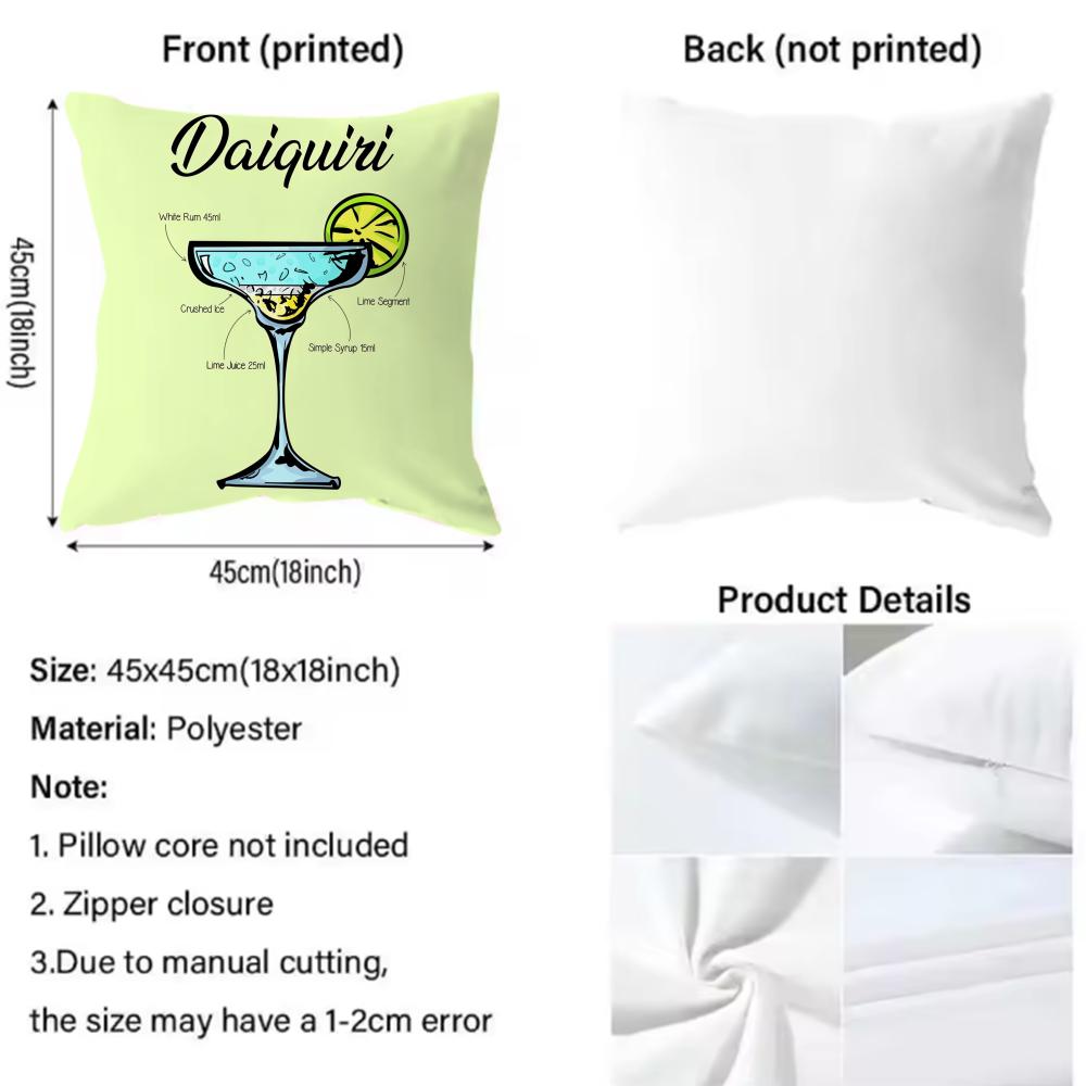 Fashion D-Ddaiquiried Cushion Cover Soft Washable Pillow Case Multi-Scene For Couch Bed Travel Office Use
