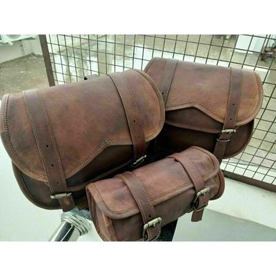 Combo 3 Ledertasche Motorrad Zwei Sattel Seitentasche Vorderradgabel Werkzeugtasche