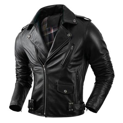 Giacca in vera pelle di vacchetta di taglia cinese da uomo, cappotto in pelle, abbigliamento da motociclista, abbigliamento da equitazione, giacca in pelle da motociclista alla moda autunnale da uomo