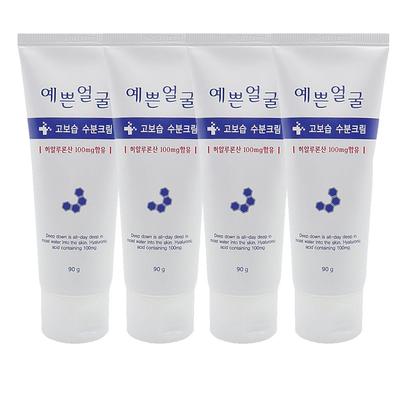Wellbeing Health Pretty Face Highly Moisturizing Moisture Cream Contains Hyaluronic Acid, 90ml, 4 Pieces