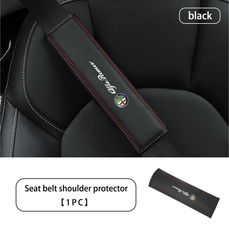 2026 Hot Alfa Romeo Adjustable Car Logo Seat Belt Cover Anti-wear Protection Cover For Alfa Romeo 159 Giulietta Giulia 147 MitoNC7