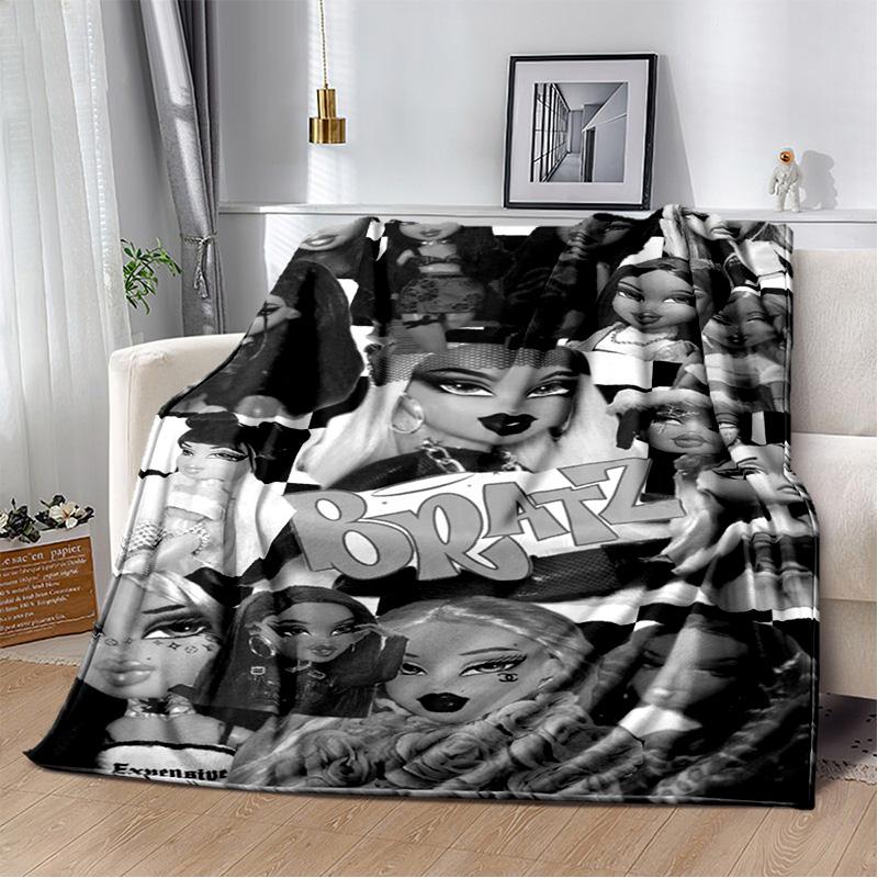 Bratz Cartoon 3D Printed Girls Blanket,Flannel Soft Throw Blanket for Home Bedroom Bed Sofa Picnic Office Hiking Cover Kids Gift
