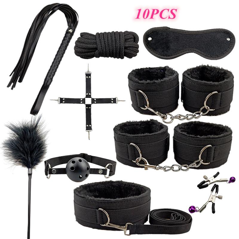 BDSM Kit Sex Toys For Men Erotic Handcuffs Whip Sextoy Anal Plug Vibrator Bdsm Sex Bondage Set Adult Toys Sm Products Sex