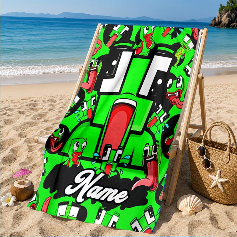 Custom Name Space Alien Un-speakable Beach Towel Microfiber Beach Towel, Lightweight and Quick-Dry, for Summer Travel, Swimming Pool Gift