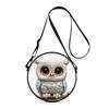 Owl Print Round Shoulder Bag Casual Messenger Bag for Woman Best Gifts 2D Flat Casual Daily Crossbody Bag