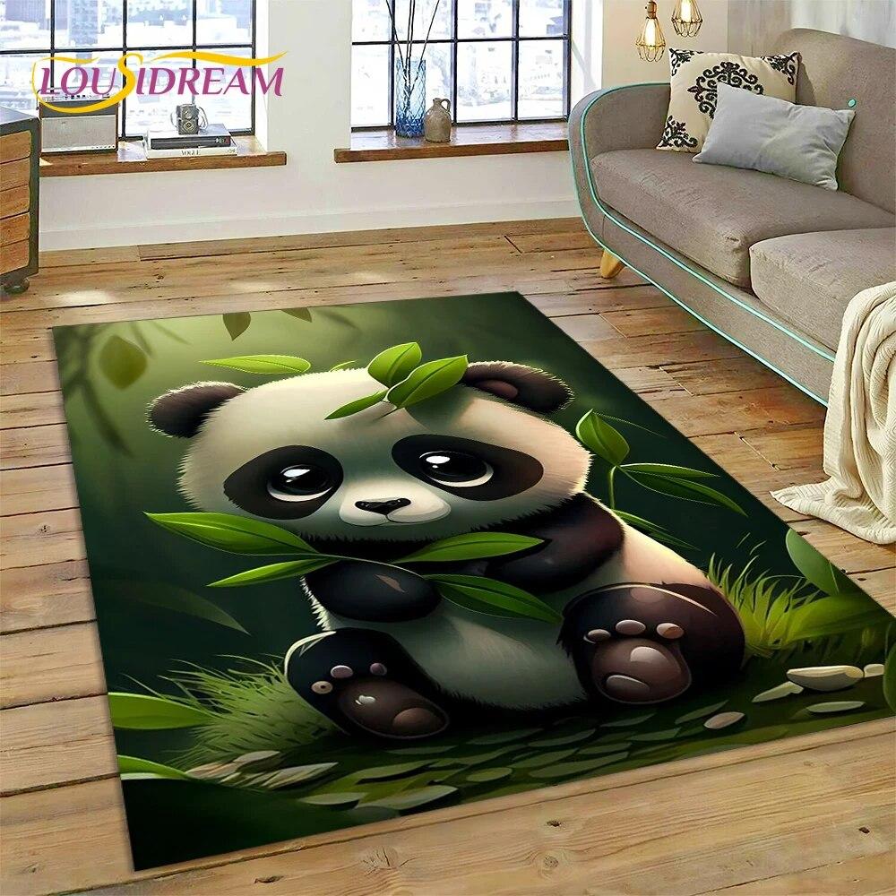 Dream Cute Panda Cartoon Animal Carpet Rug for Home Living Room Bedroom Sofa Doormat Decor,Kids Play Area Rug Non-slip Floor Mat