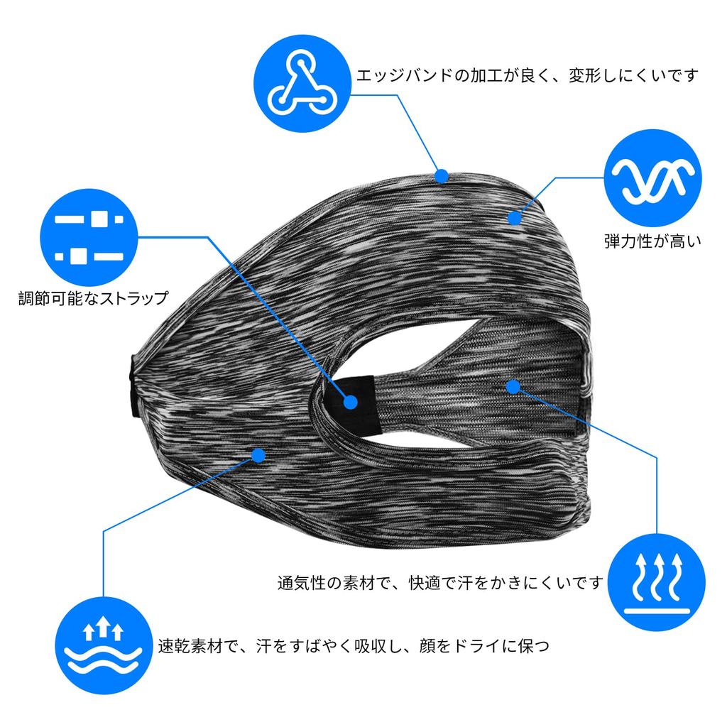 VR Eye Masks for Washable Eye Adjustable Available In Black and Blue [Ygmylandbb] 3-Pack Goggles, Masks, Breathable, Quick-Drying, Soft, Size, Unisex,