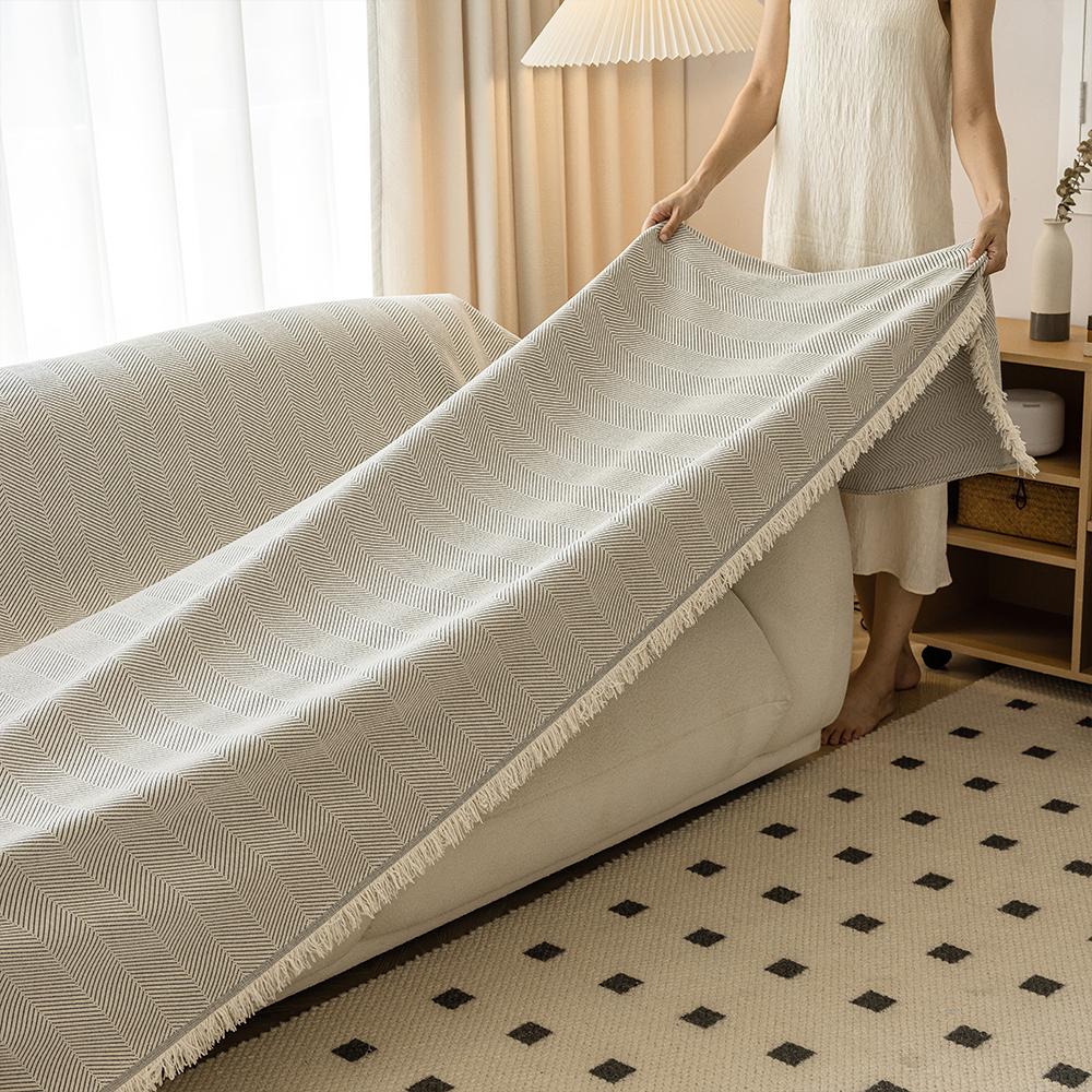 YanYangTian Chenille Sofa Towel for Living Room French Style Home Decoration Sofa Cover Couch Cover Tassel Edge Waffle Cushion