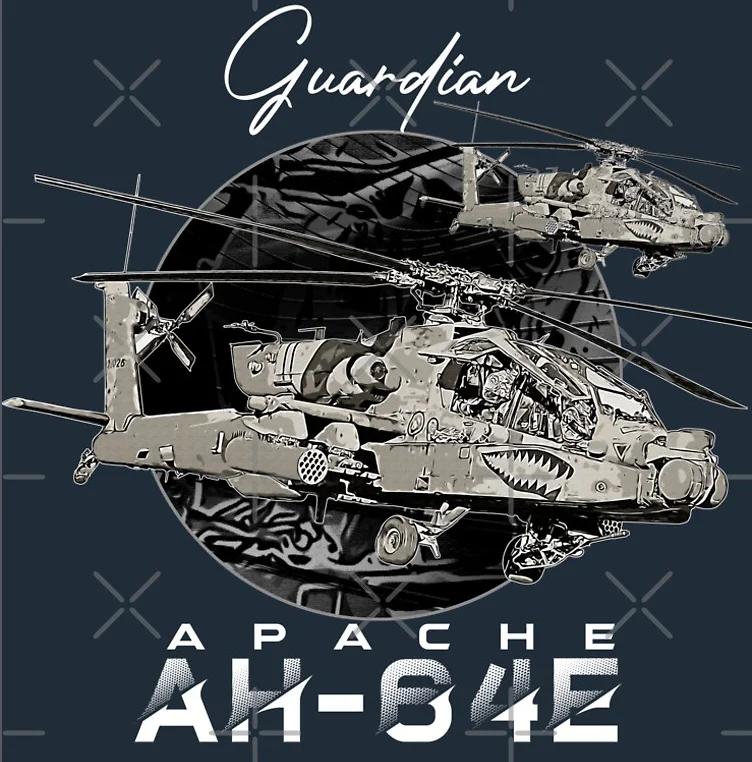 

AH64E Apache Guardian Attack Helicopter T Shirt New 100 Cotton Short Sleeve ONeck Casual Tshirts Loose Top Size S3XL 4XL