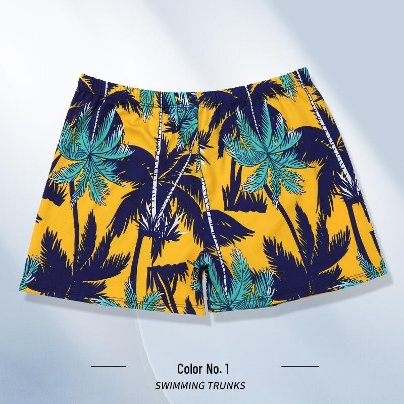 Men s Quick-Dry Printed Flat-Leg Swim Trunks