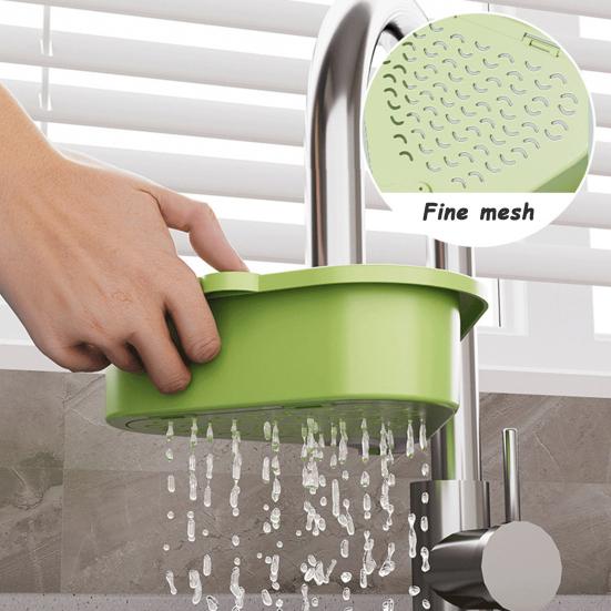 Sink Drain Basket with Fine Mesh Touchless Garbage Disposal Double-Layer Structure Sink Drain Filter Kitchen Tool