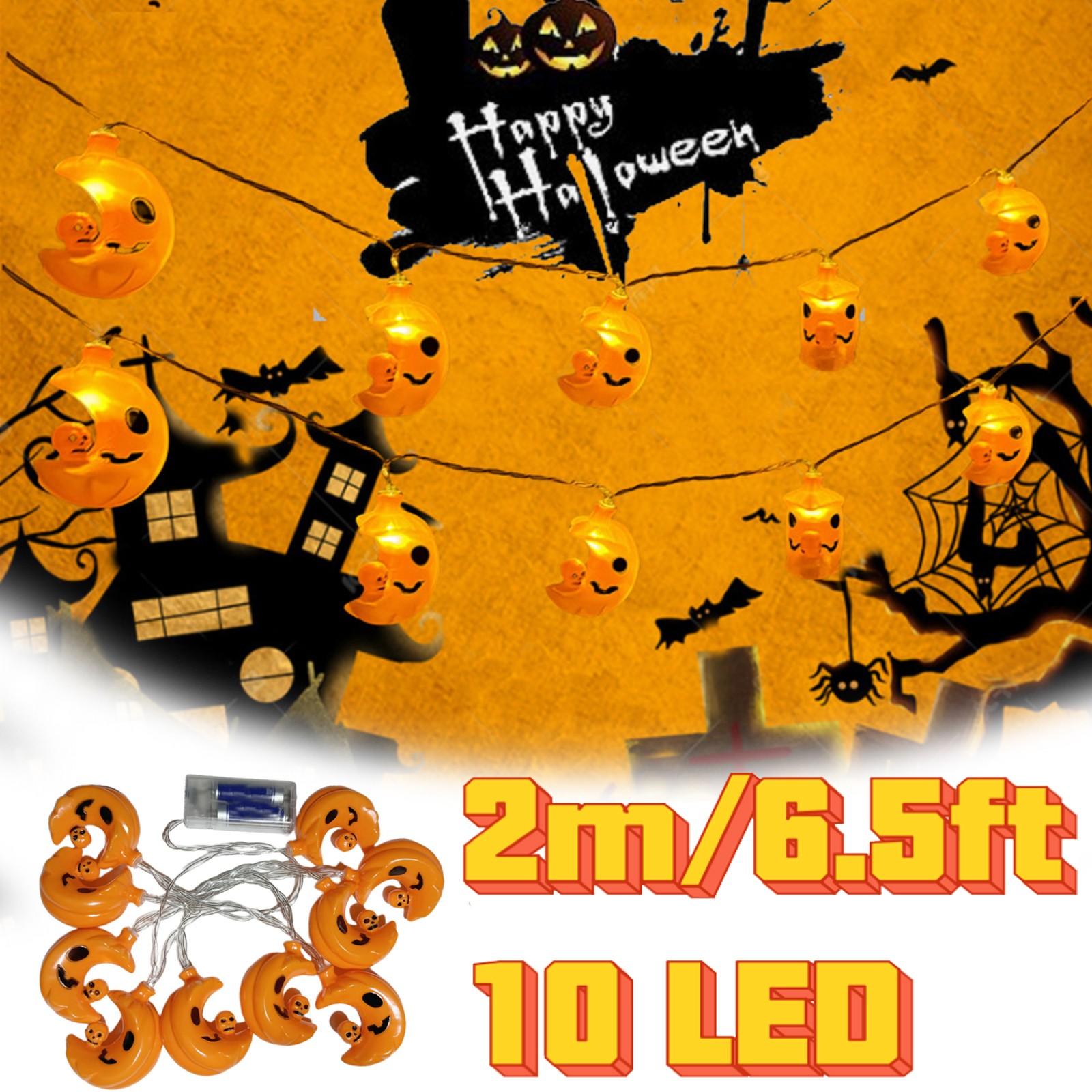 

2/3/6M 6/10/20ft 10/20/40LED Хэллоуин ужас огни гирлянда для Хэллоуин вечеринка декор Хэллоуин Луна светодиодная гирлянда One Size оранжевый