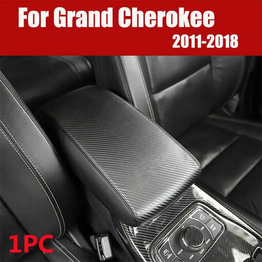 Center Console Armrest Carbon Fiber Look Cover Pad For Jeep Grand Cherokee 11-18