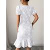 Women's Fashionable Printed Short Sleeved Round Neck Slim Fit Hip Hugging Dress