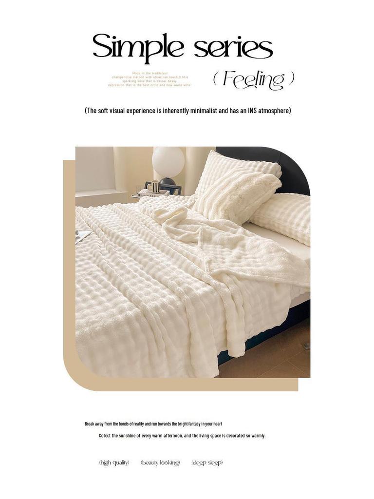 Verdickte Korallenfleece Kaninchen Plüschdecke für Bett und Büro