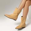 Women's flat-bottomed short boots spring and autumn large size European and American style woven casual short boots
