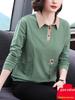 Herbst Baumwolle Langarm Umlegekragen Übergröße Oberteil für Damen