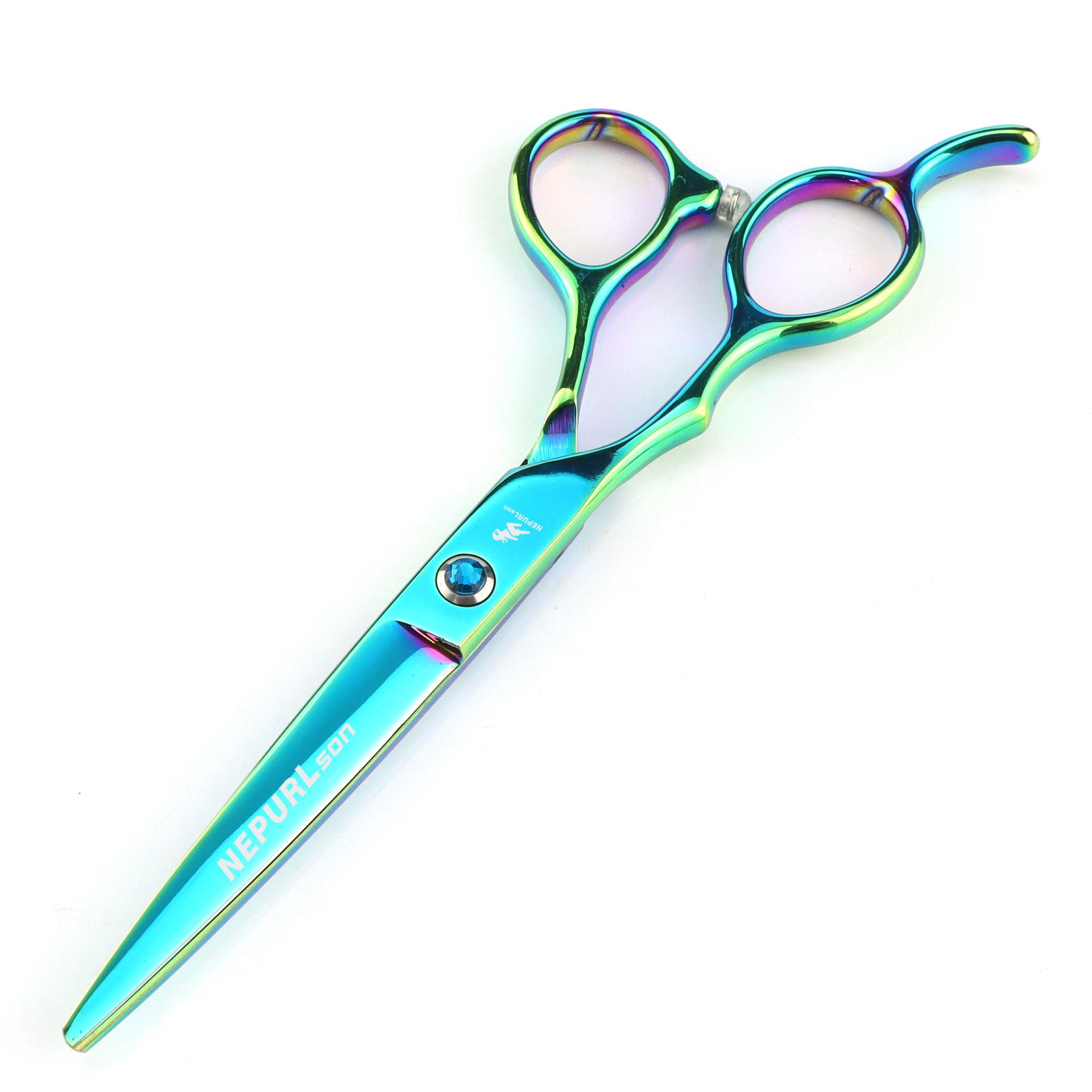 6.0 Inch Freelander Green Left Hand, Hair Scissors, Flat Scissors, Tooth Scissors, Thin Scissors, Left Hand Only 6.0inch green flat shears