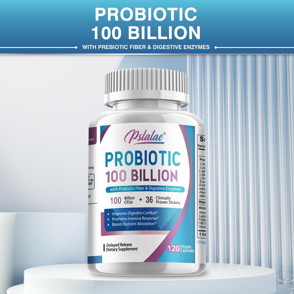 Probiotic 100 Billion - Gut Health, Relieve Gas and Bloating - with Prebiotic