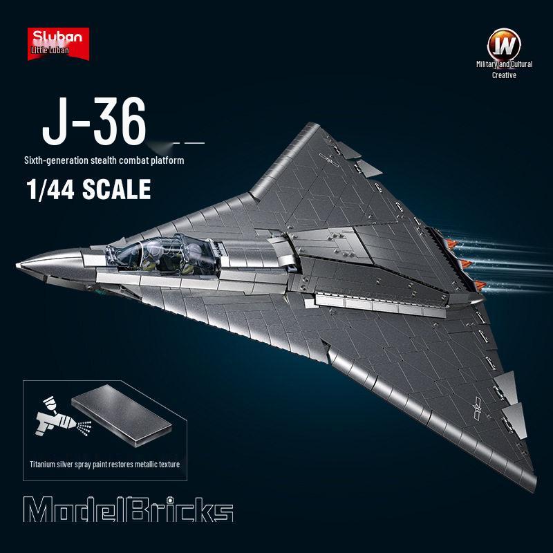Модель из строительных блоков Xiao Luban Истребитель-невидимка J-36 B1587 для мальчиков