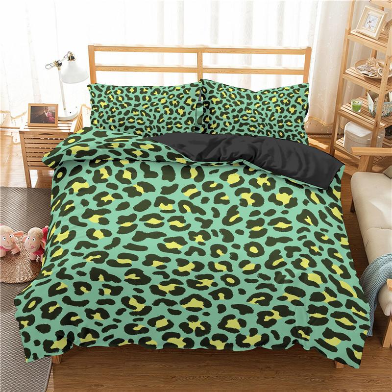 Leopard Print Duvet Cover Soft Butterfly Bedding Set King Twin Microfiber Animal Skin Fur Comforter Cover For Girls Boys Teens