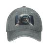 Astronautenkatze im Weltall Baseballkappe für Unisex WoUnisex Gewaschene Baumwolle Dad Hat Verstellbare Trucker Caps