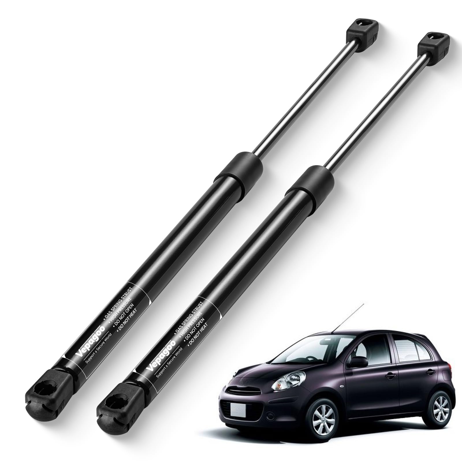 Vepagoo Rear Door Damper Kit for March Hatchback Genuine Replacement Trunk Damper Kits Numbers and (2-Pack) NK13/K13 (2010-2022), чёрный