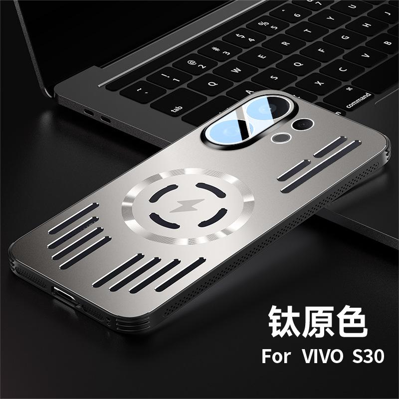 Applicable to vivoS30 mobile phone case aluminum alloy heat dissipation magnetic suction X200S with lens film anti-drop protective cover iQOO13