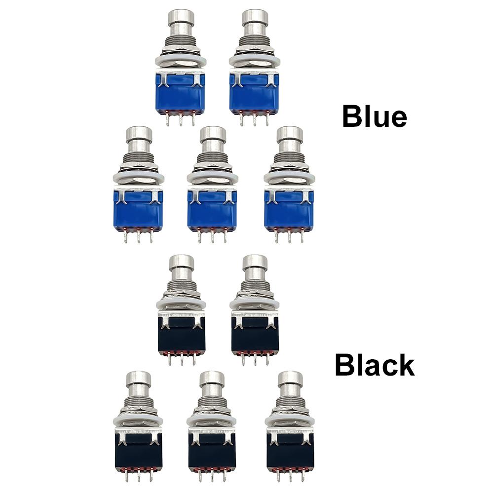 5 Stück Gitarren-Effektpedal 3PDT Fußschalter 9 Pins Rastend Stomp Druckknopf Fußschalter Gitarren-Effektpedal Druckknopf-Fußschalter