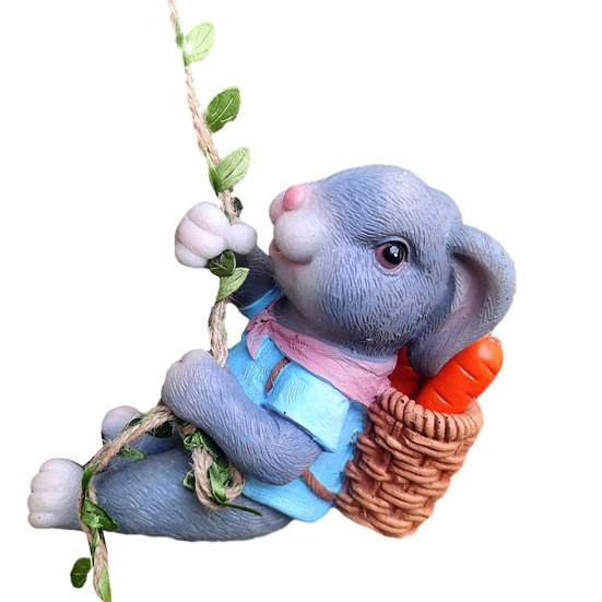

Climbing Rabbit Figurine Resin Cute Rabbit Statue Hanging Decoration Garden Tree Climber for Balcony Flower Pots Planters Indoor Outdoor Use