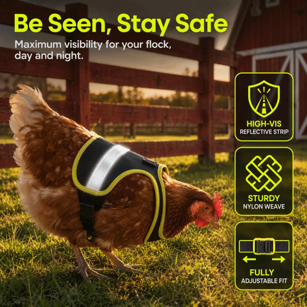 Easy Clean Poultry Harness Vest Nylon Hen Reflective Vest Warm Chicken Harness Vest  Hen
