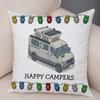 Cartoon Haus Reiseauto Wohnmobil Serie Kissenbezug Kissenbezug Dekoration Leben Zuhause Kissenbezug geeignet für Sofa Schlafzimmer Zimmer