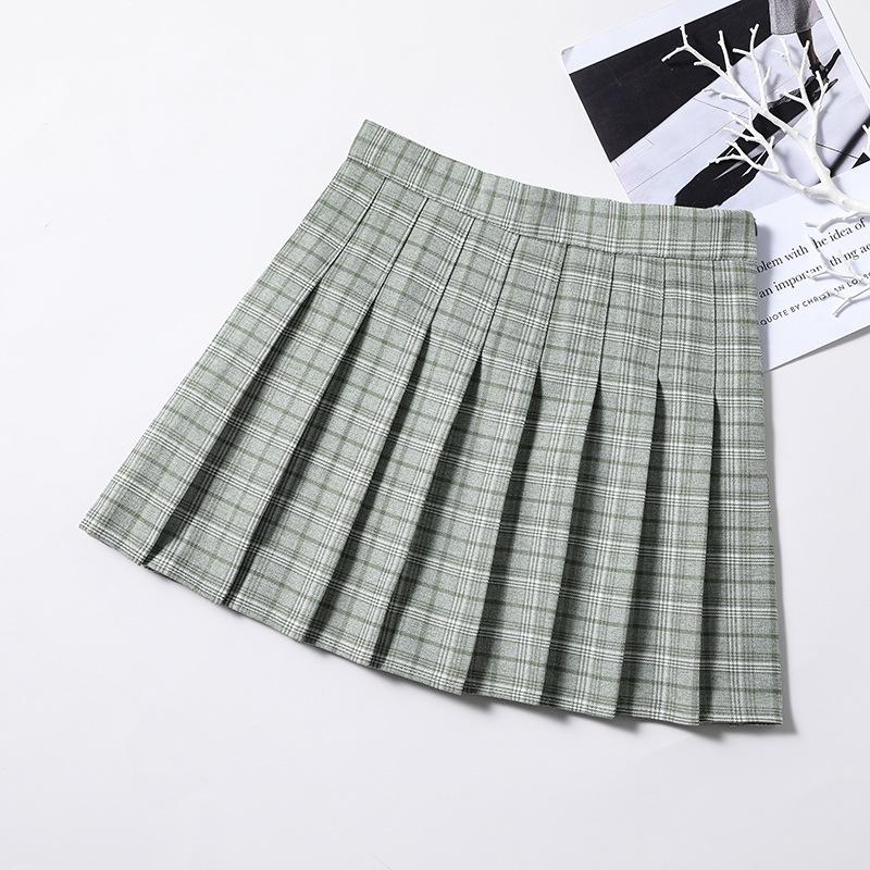 Sommer Damen Plissee Röcke Hohe Taille Damen Karomuster Minirock Süß Niedlich Damen Mädchen Tanzrock Preppy Stil Plissee Röcke