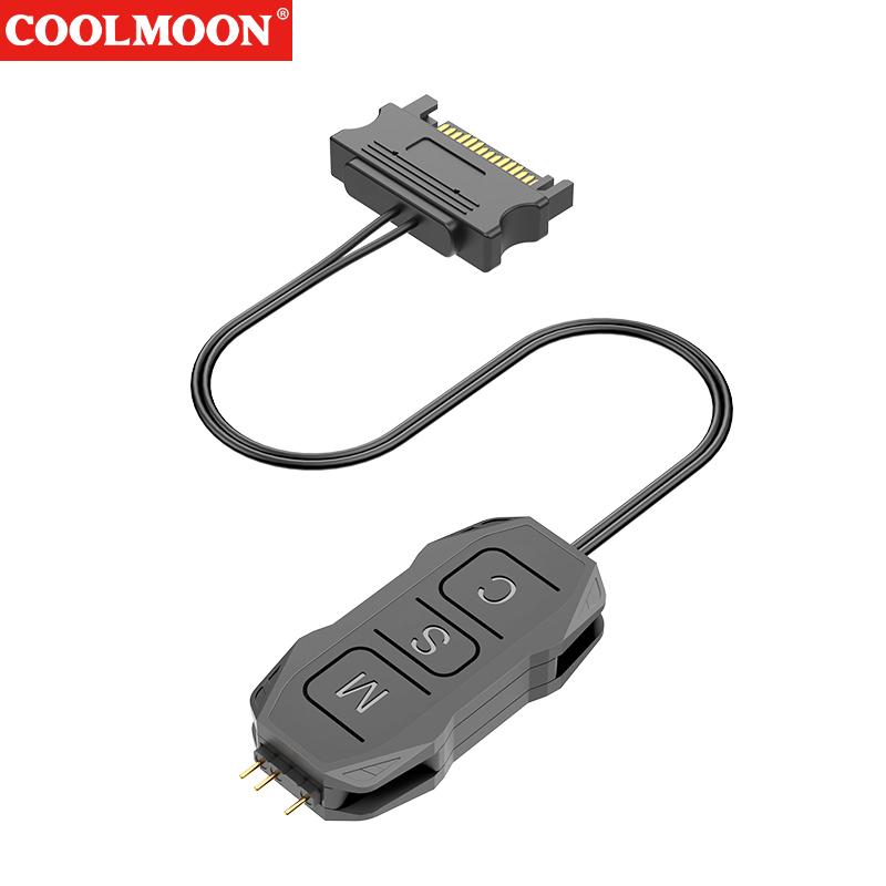 ARGB Controller 5V 3pin To SATA RGB Remote Controller 1 to 4 Sync Motherboard Extension Cable for PC Fan Light Strip